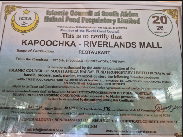 Riverlands Mall Certificate